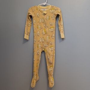 Honest Macaroni Cheese Yellow Onesie Footed Sleeper